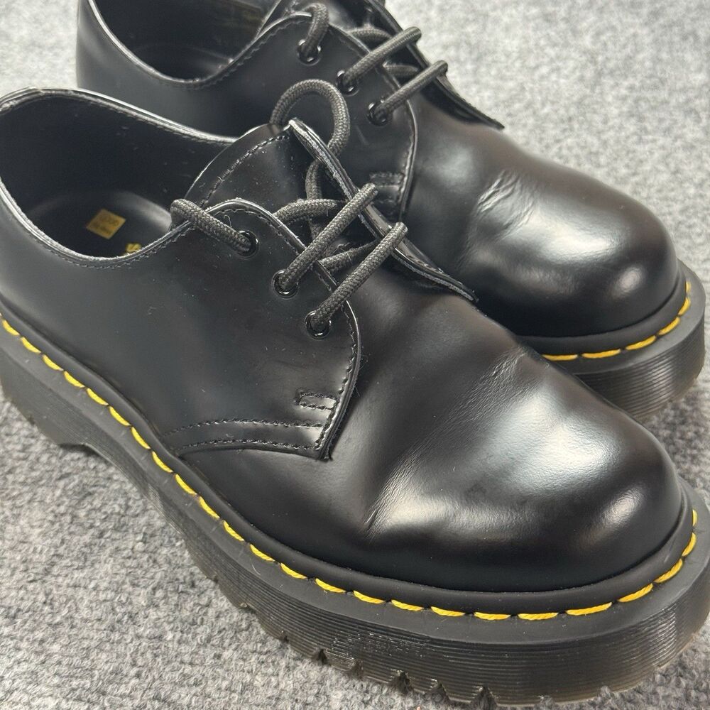 Dr Doc Martens Lace Up Oxford Shoes 21084 Black Chunky Platform Mens 6 Ladies 7